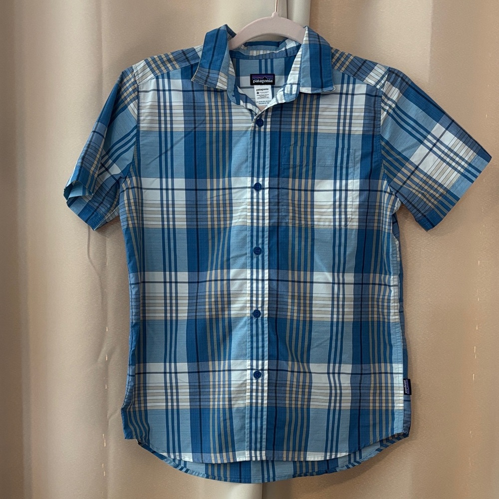 Patagonia Kids Blue Plaid Button-Down Shirt